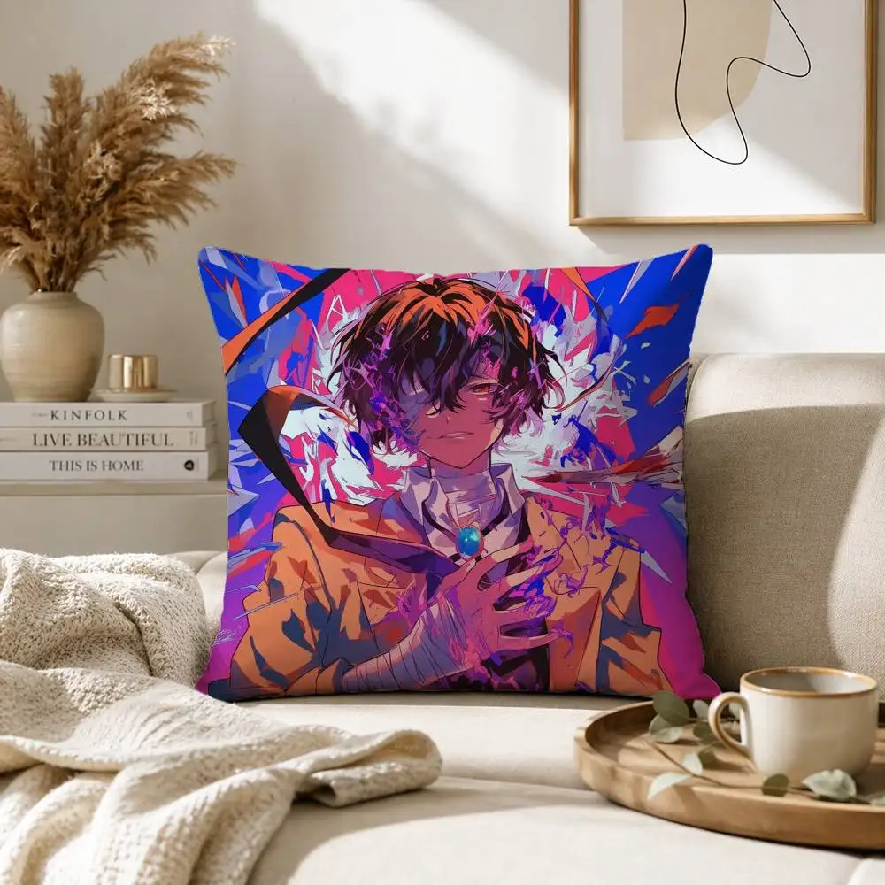 Bungo Stray Dogs dazai osamu Pillow Case for Sofa Living Room Home office Decor Protective Cover view 3