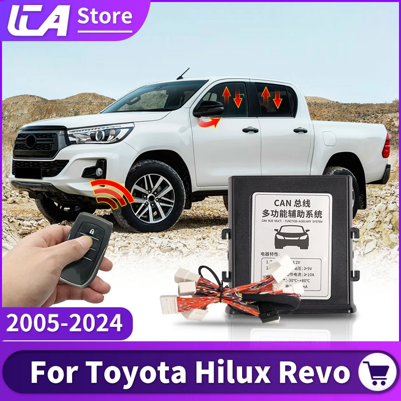 For Toyota Hilux Revo 2024-2005 Window Closer Module Rearview Mirror Folding 12V Remote Control Roll Up Modification Accessories