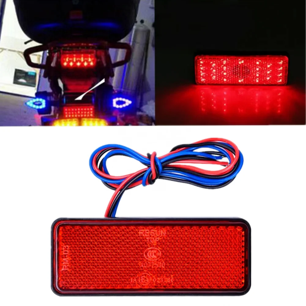 

12V Car Motorcycle Truck LED Reflectors Round Tail Lights 24LED Warning Side Marker Light Rear Tail Brake Stop Turn Singal Light