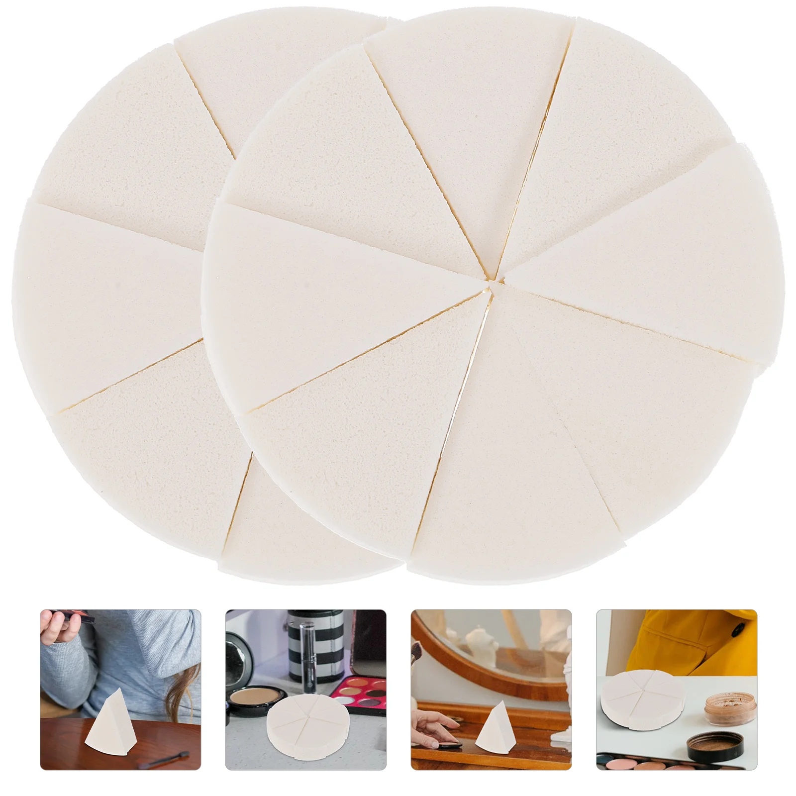 

2 Sets Triangular Sponge Puff Makeup Sponges Applicator Tools Foundation Blender Portable Facial Pad Miss