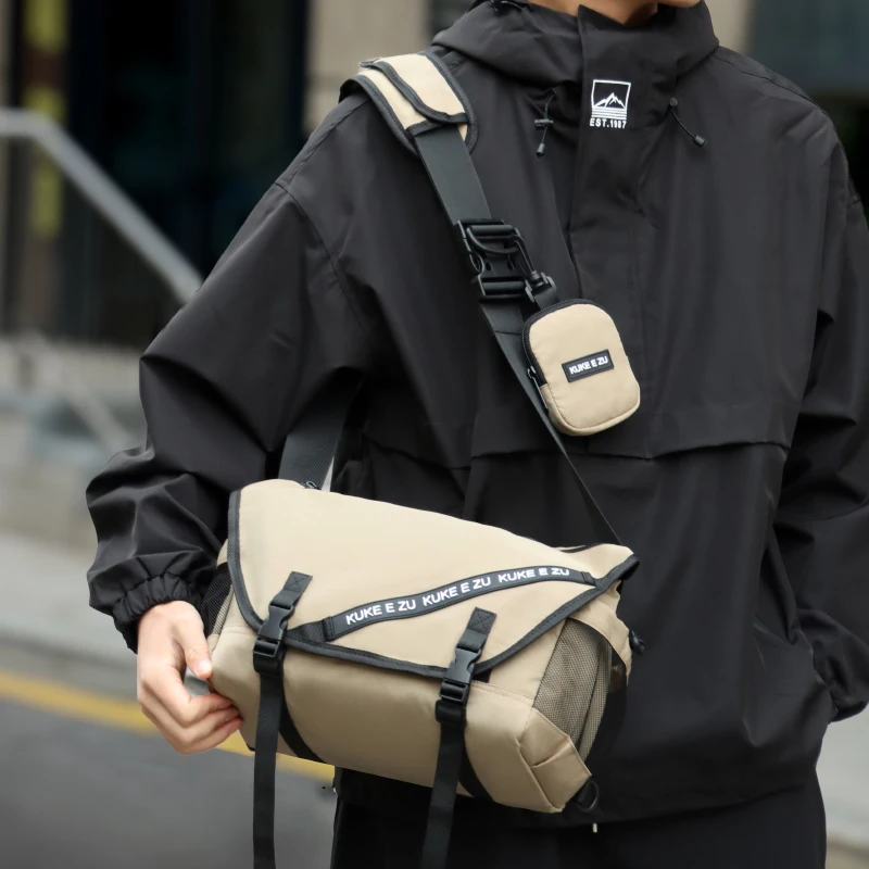 

Men Shoulder Crossbody Bag Canvas Messenger Bag Functional Backpack Waterproof Commute Handbags Canvas Small Satchels Male Bags