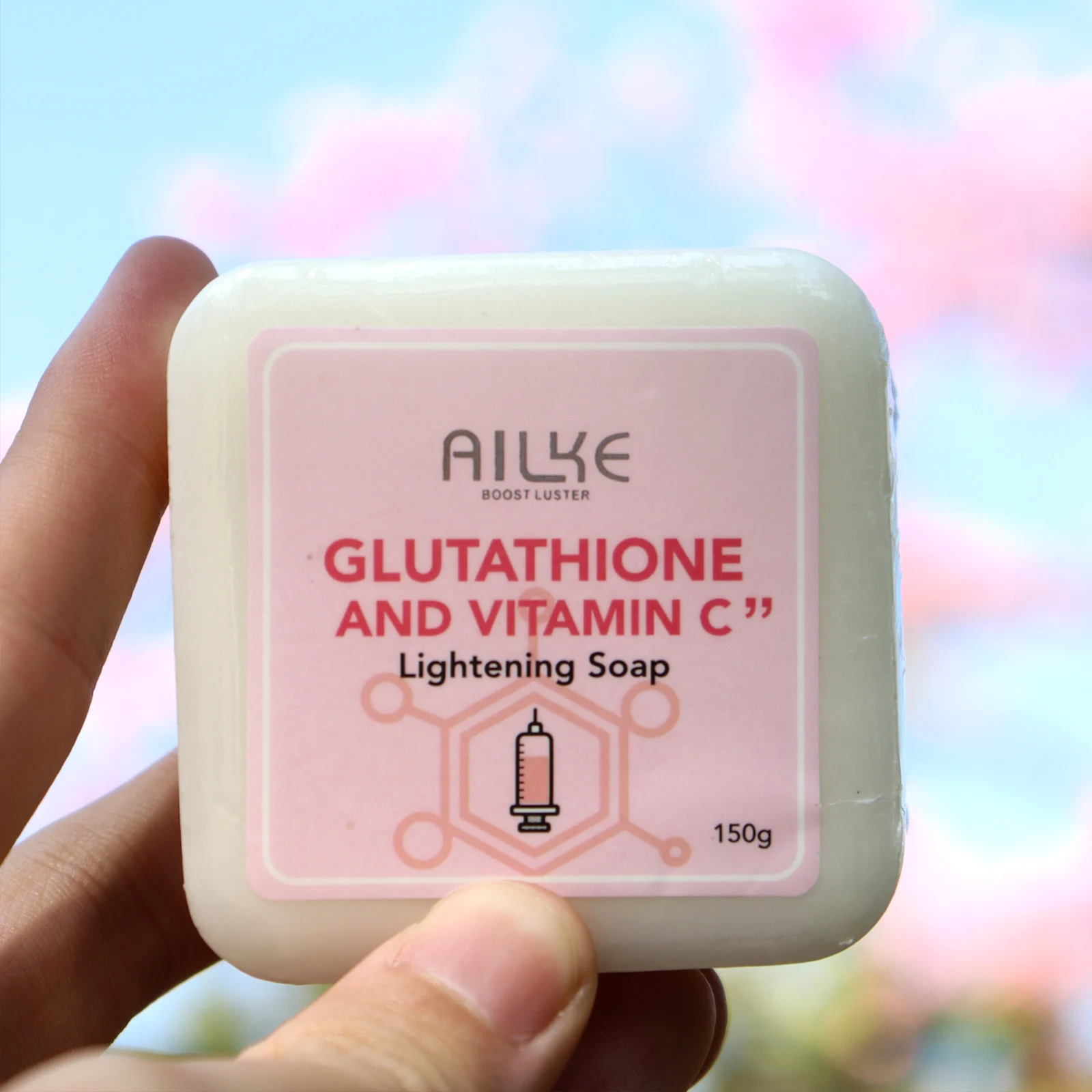 AILKE Glutathion und Vitamin C aufhellende Seife, reduziert dunkle Flecken, nährt, spendet Feuchtigkeit, strahlende Seife für alle Hauttypen, 150 g – Detail 6