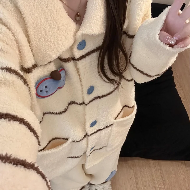 

Pajama Set Fashion Homewear Women's Suit Pajamas Female Winter Pants Woman Sexy Warm Couples Victories Secret Pjs Heat Halloween