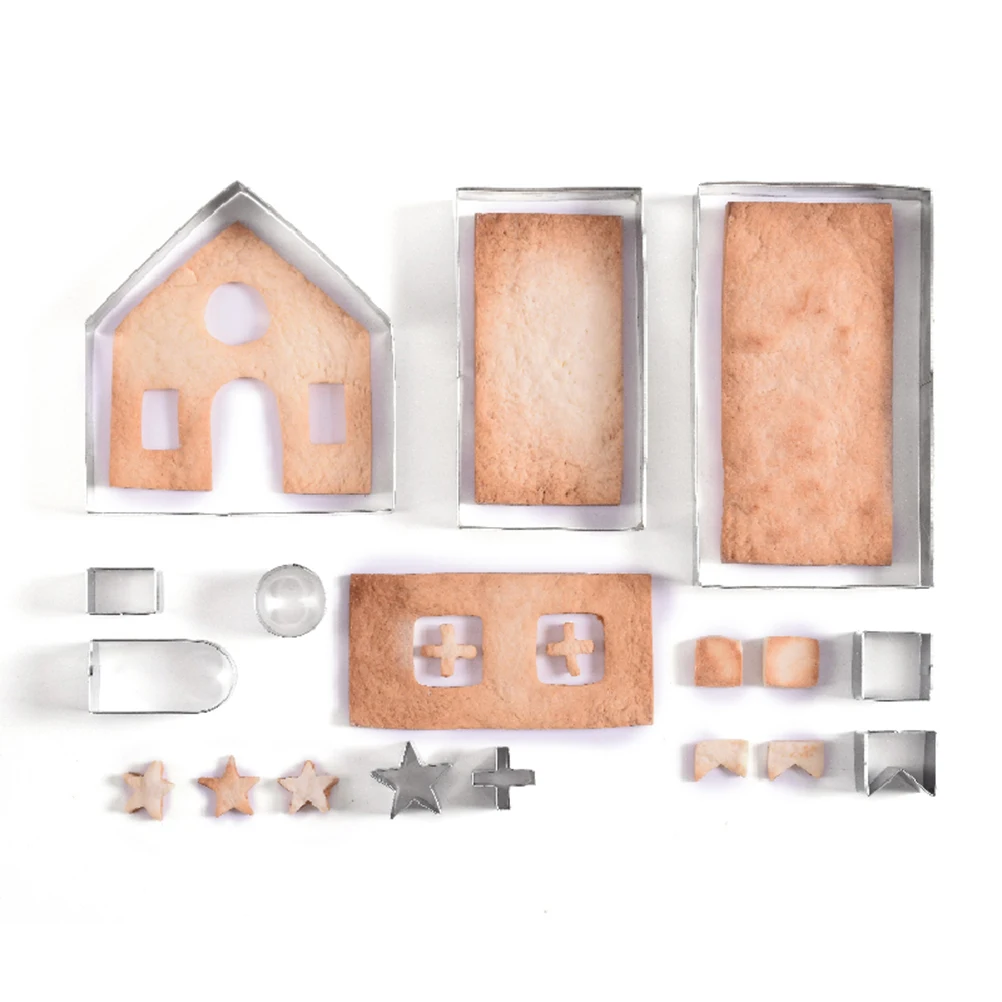 

Square Biscuit Mold Christmas Cookie Cutters Stainless Steel Chocolate Stamps Molds