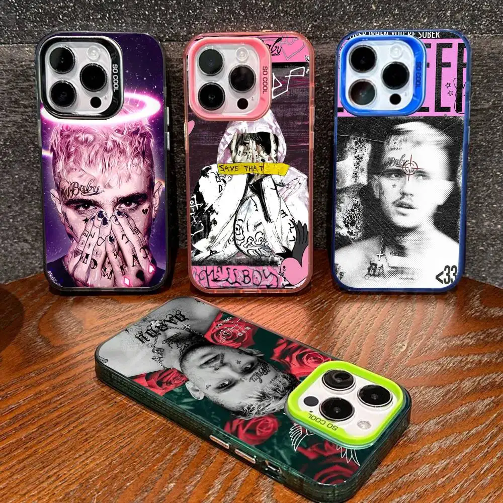 Emo Rapper Lil Peep Phone Case For IPhone 17 16 15 14 11 12 13 Pro Max Plus Pro Colored Silver Cover - view 2