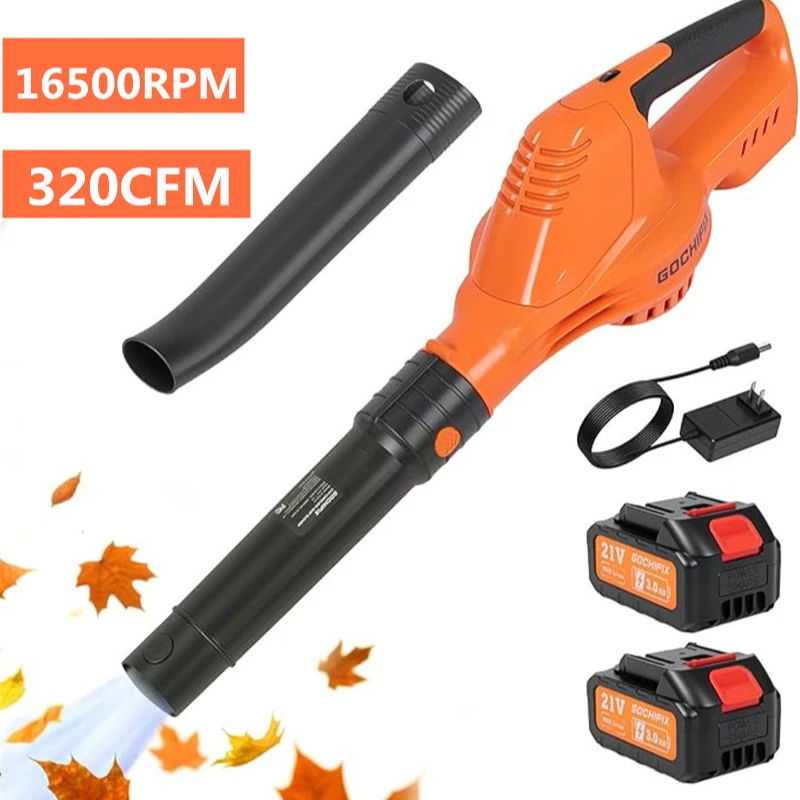 

2400W Electric Cordless Leaf Blower 16500 RPM Lightweight Grass Blower with 2PCS 20V Batteries Charger for Garden Patio Cleaning