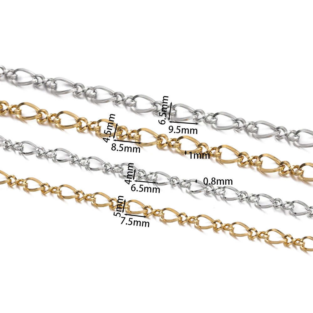 1Meter/Pack Stainless Steel Heavy Chunky Frosted Oval Link Chains for DIY Necklace Bracelet Jewelry Making Accessories