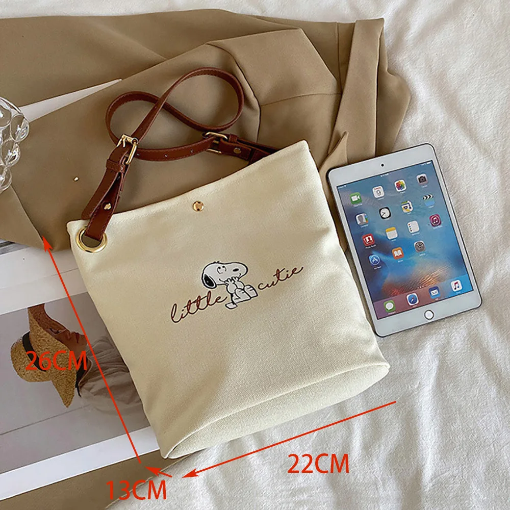 

Сумка для хранения с героями мультфильмов Снупи, кавайная сумка на плечо в стиле аниме, повседневная сумка-тоут, модная пригородная сумка, женский рюкзак, рождественские подарки