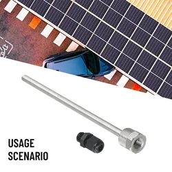 30-200mm Thermowell 304 Stainless Steel 1/2 For BSP G Thread For Temperature Sensor Solar Accessories 4-point Blind Tube