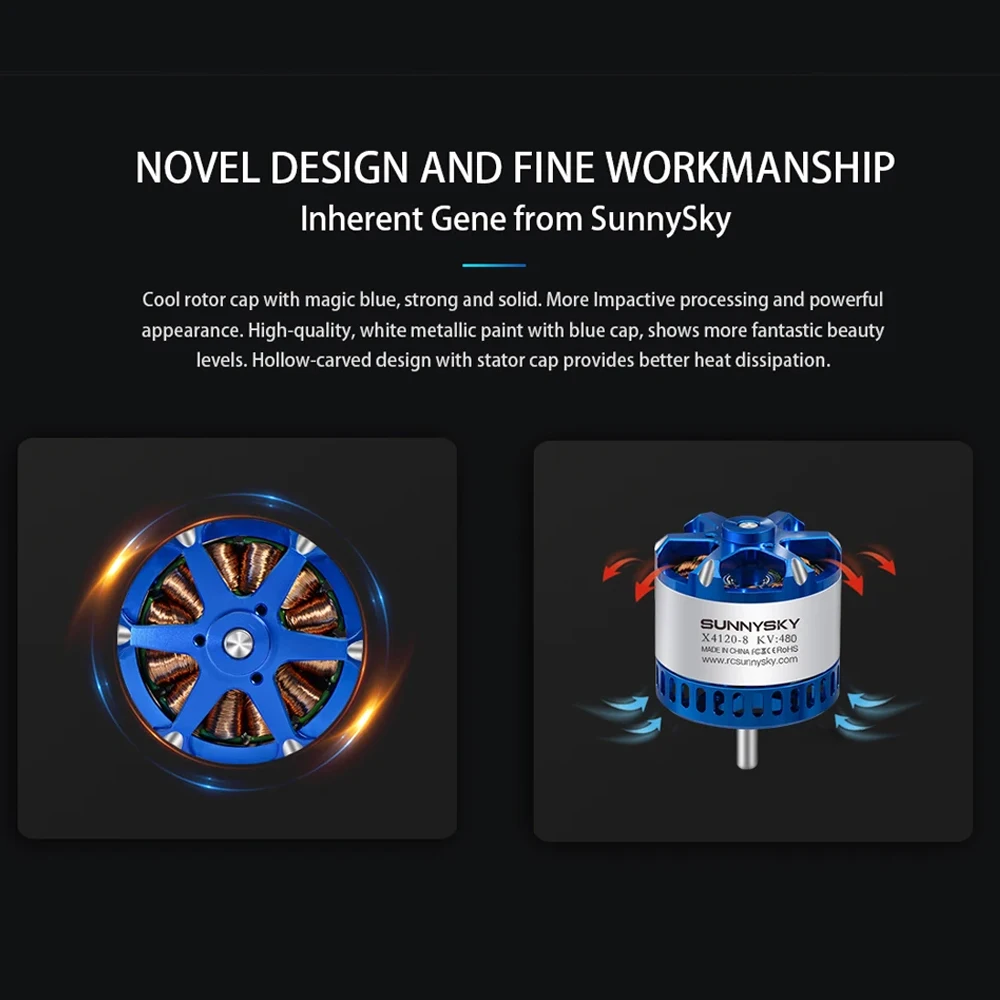 SUNNYSKY X4120-III X4125-III X4130-III 650K550KV 420KV 515KV 520KV Brushless Motor for RC Quadcopter Airplanes Fixed Wing Plane