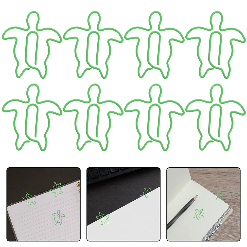 120 Stück Büroklammern mit Meeresschildkröten aus Metall, niedliche Tierform, für Büro, Schule, Akten, Dokumente, Organisatoren, dekorative Büroklammern aus Metall