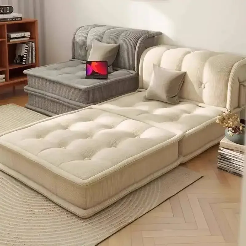 Beige Luxury Living Room Sofas Aesthetic Designer Lazy Boneless Sofa Bed Lounge Modular Bedroom Schlafsofa Bett Furniture Home