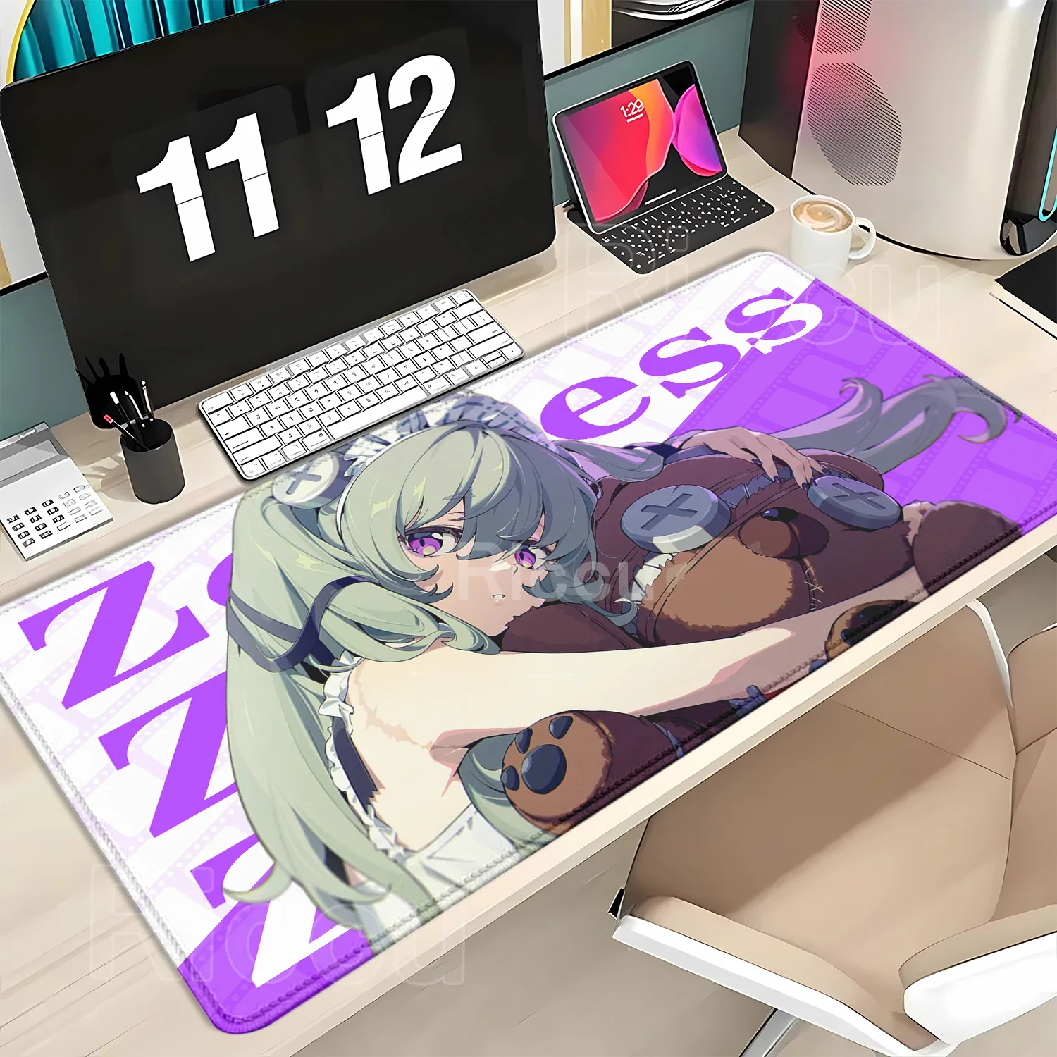 Mouse Pad ZZZ Gaming Nekomiya Mana Evelyn Yuzuha Anby Ellen Joe Zenless Zone Zero Keyboard Desk Mat Anime Girl overlock Mousepad