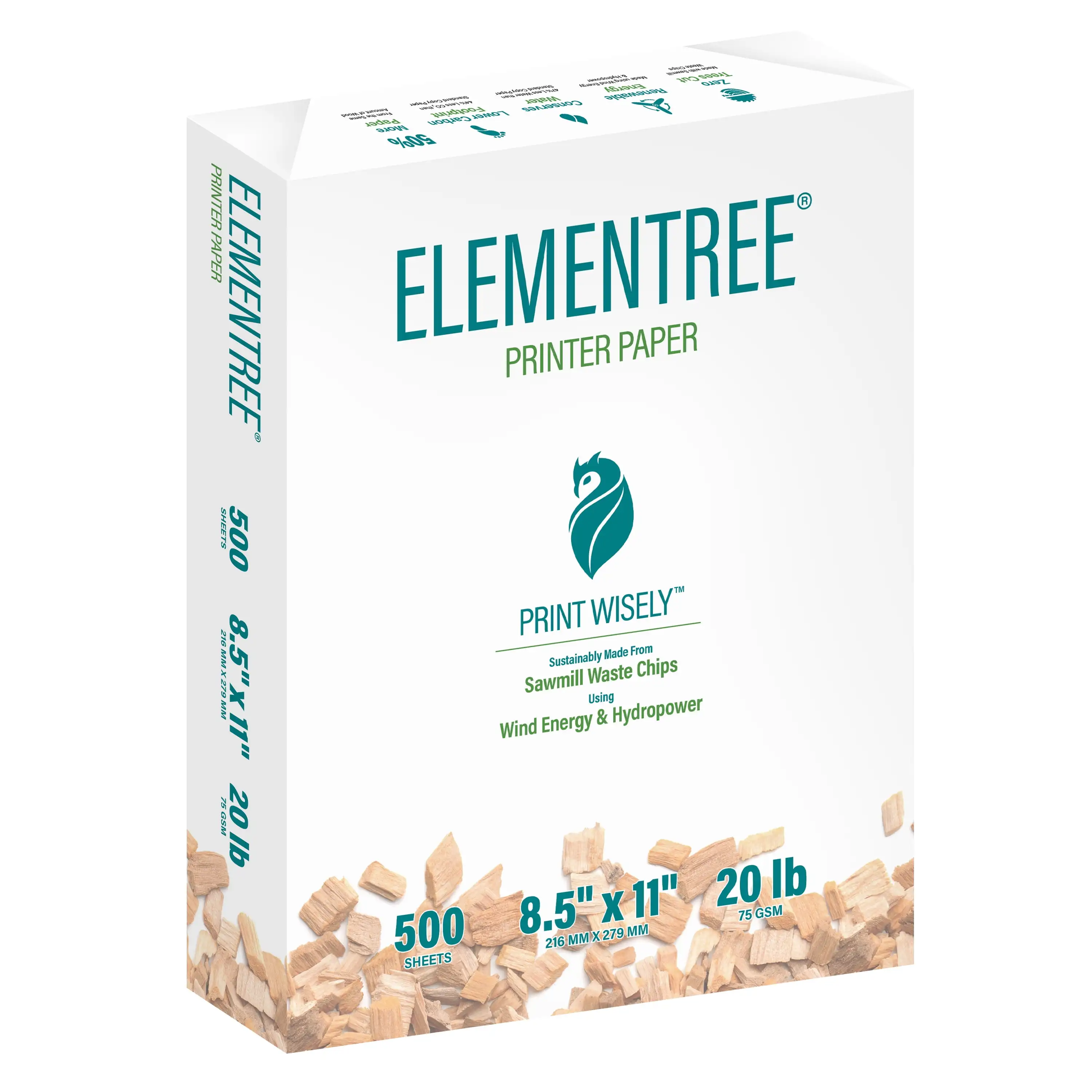 

Sustainable Printer Paper, 8.5" x 11", 20 lb., White, 1 Ream (500 Sheets)