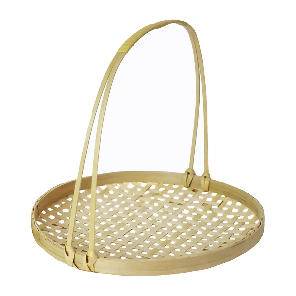 

Bamboo Woven Basket Handmade Rectangle Farmhouse Style Storage Container for Food Dessert Fruits Wedding Bridal Baby