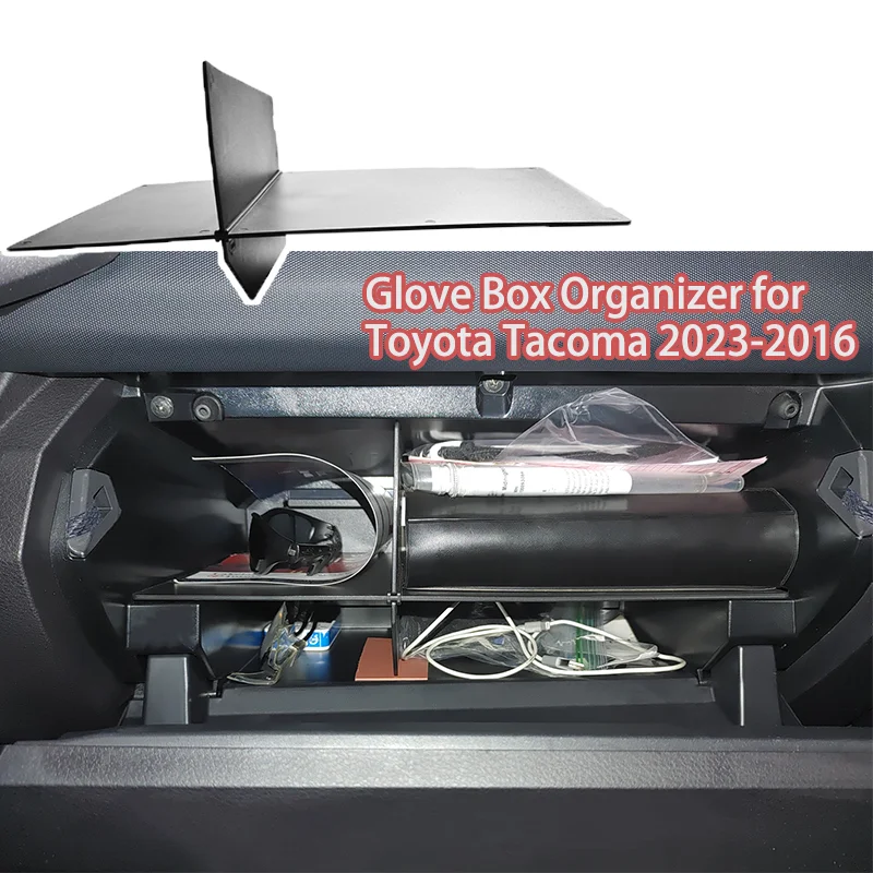 Glove Box For Toyota Tacoma 2016-2023 Accessories - Center Console Organizer Internal Storage Divider Partition Insert Tray