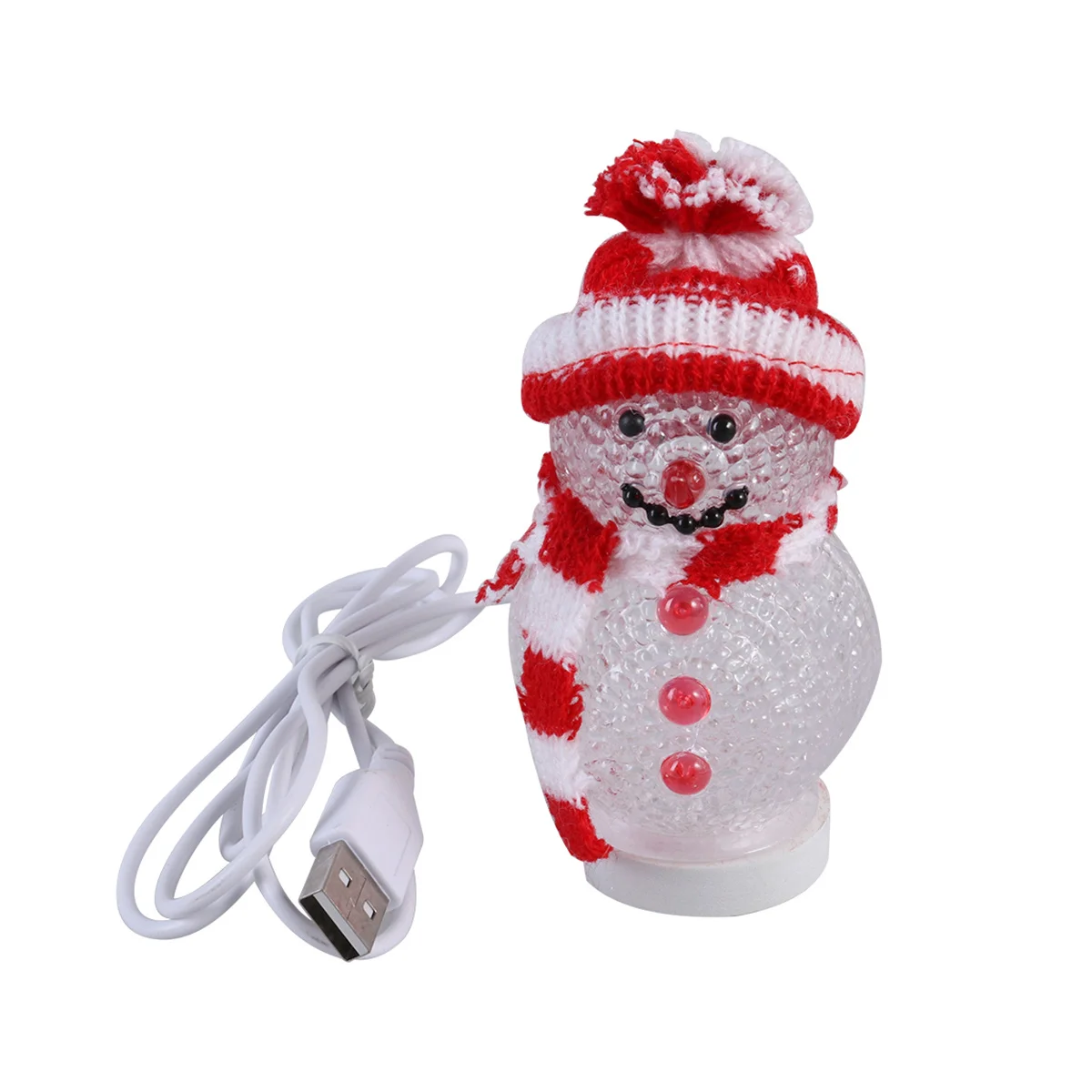 ضوء ليلي LED لرجل الثلج لعيد الميلاد مع توهج متغير يعمل بمنفذ USB لديكور المنزل والمكتب والمقهى والمطعم