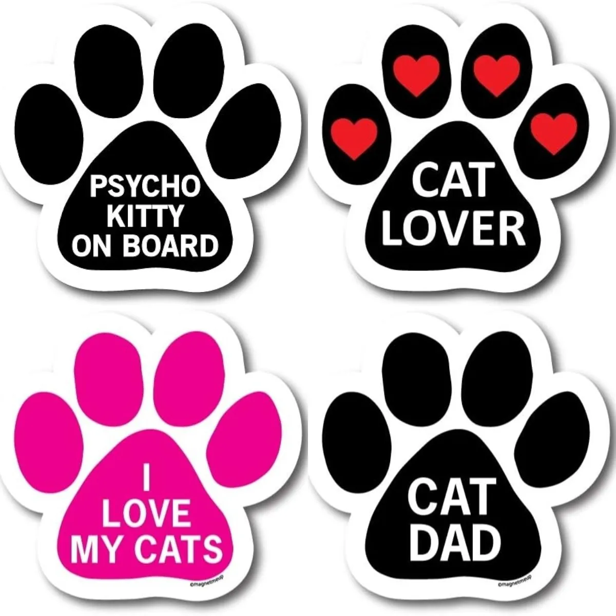 

Psycho Kitty on Board Pawprint Decal Heavy Duty Automotive for Car Truck SUV Laptops Tumblers Windows Cars Trucks Walls