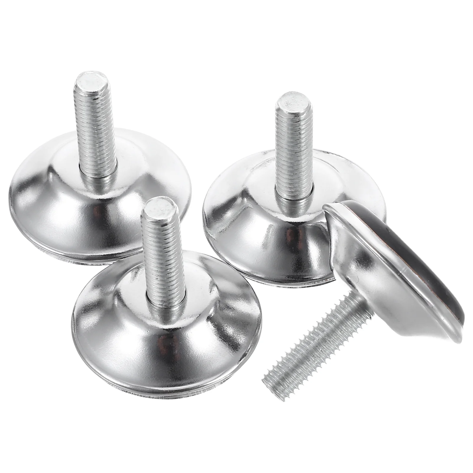 4 Pcs Conical Foot Pad Adjustment Screws Furniture Feet Chrome Plated Stainless Steel Risers