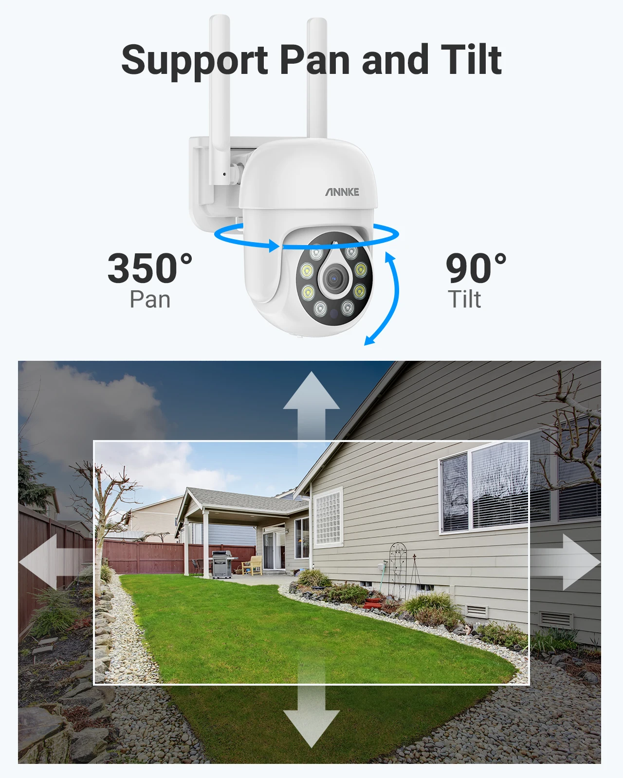 Imagem -05 - Annke-câmera de Vigilância por Vídeo sem Fio Áudio Bidirecional Câmera de Segurança à Prova de Intempéries Wi-fi H.264 Mais 5mp 36 mm Ip66