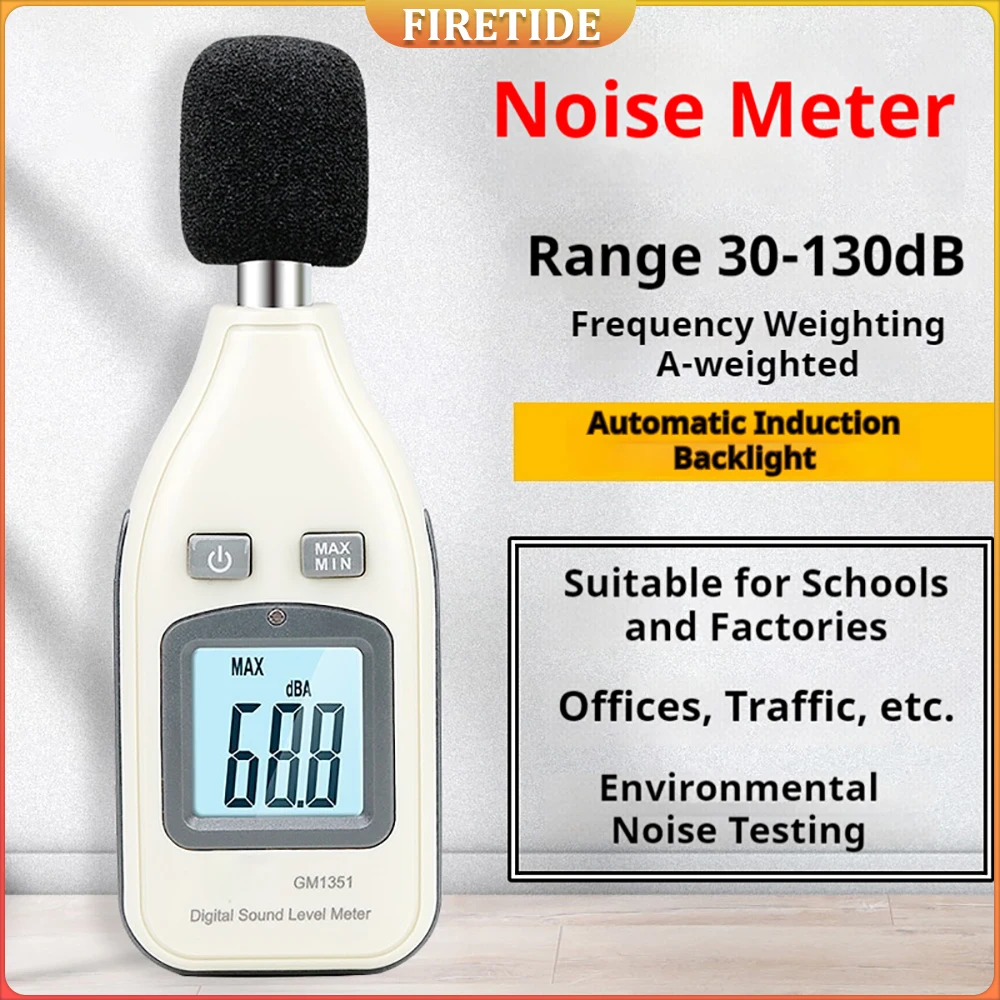 GM1351 Digital Sound Level Meter Decibel Logger Tester 30-130dB Noise in Decibels LCD Analyzer Tester