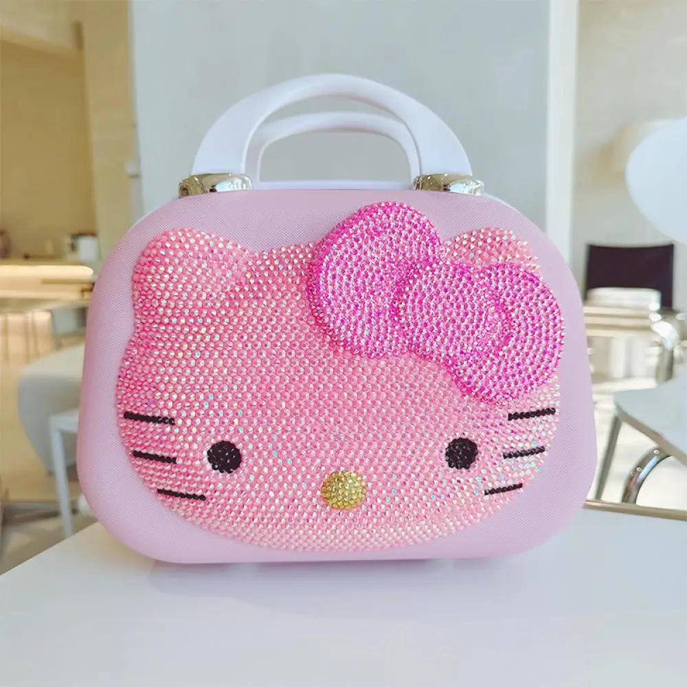 Sanrioed-Étui cosmétique portable Hello Kitty pour filles, biscuits, figurine d'anime, coffrets cadeaux créatifs, cadeau de dessin animé Kawaii, 12 ans