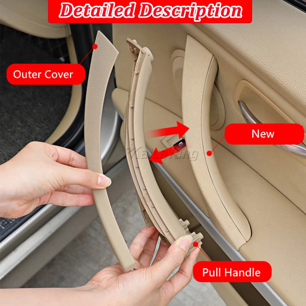 Full Set Inside Panel Handle Bar Pull Trim Cover Interior Door Handle for B MW 3 Series e90 Parts e91 318 320i 325i 328 330 335i