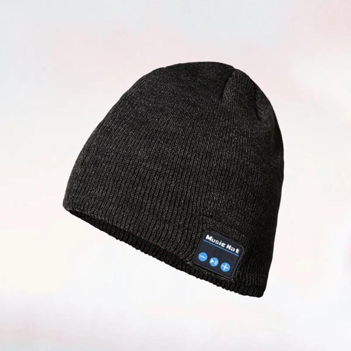 หมวกถักดนตรี .2 ไมโครโฟนในตัว 10M แฮนด์ฟรี สีเทาเข้ม สำหรับกีฬากลางแจ้ง ท่องเที่ยว วิ่งจ๊อกกิ้ง เล่นสกี