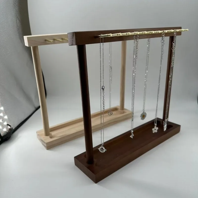 Jewelry Stand Modern Wood 24/36 Pendant Necklace Storage Rack Watches Earrings Rings Necklaces Desktop Display Stand Organizers