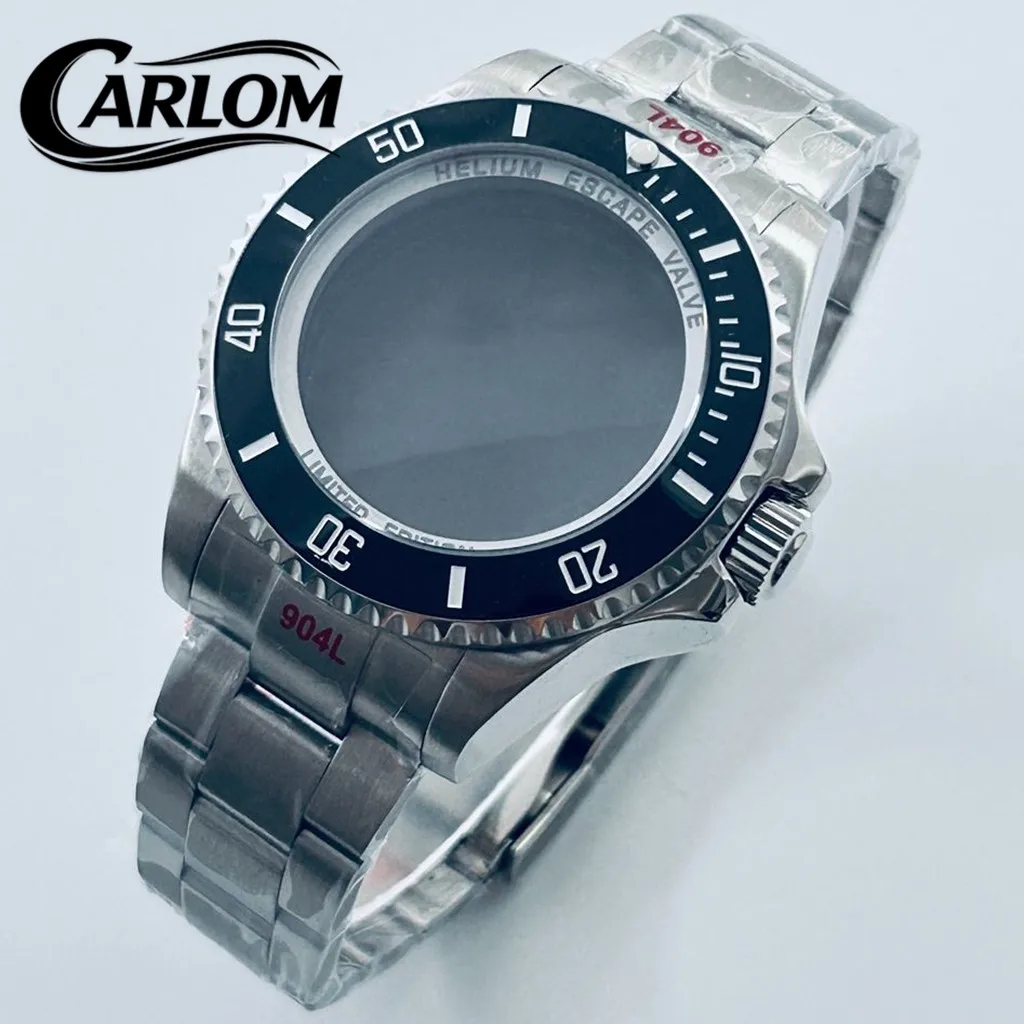 

Корпус часов NH 44 мм для механизмов NH34, NH35, NH36, NH38, NH39, NH70, NH72, с большим сапфировым стеклом, черным керамическим алюминиевым безелем и функцией GMT.