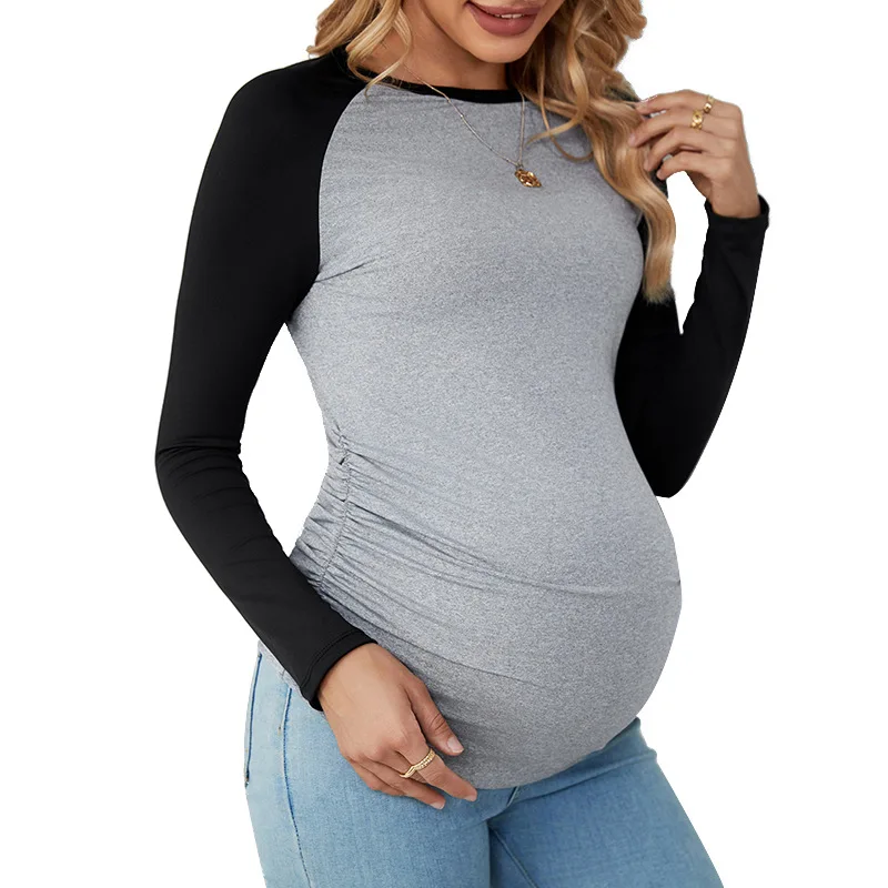 

Spring Autumn Soft Maternity Clothing Fitness Longsleeve Pregnant Women Tee Pregnancy Tops Yoga T shirt