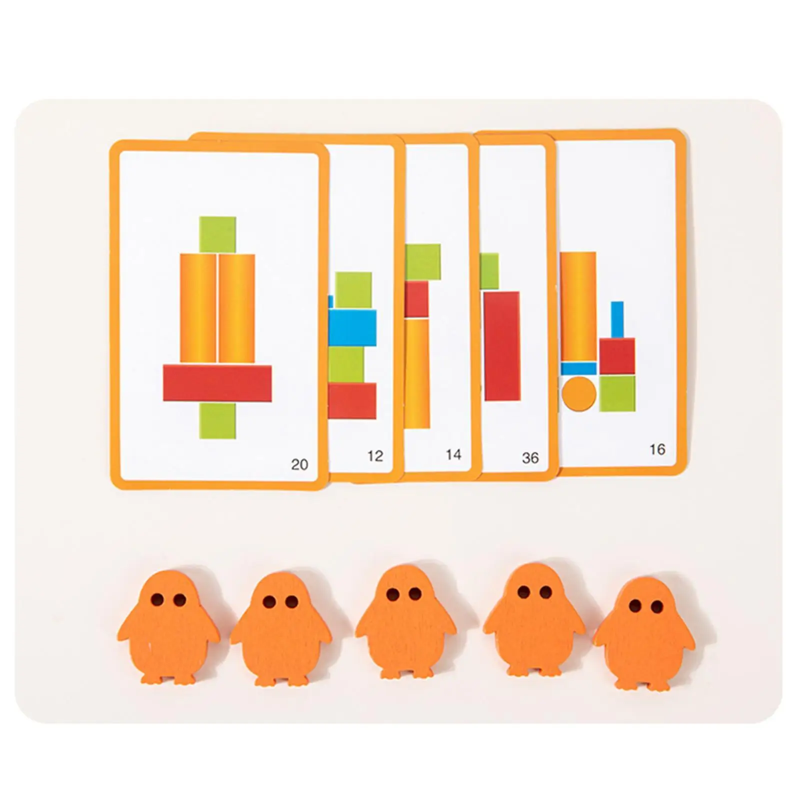 Wooden Blocks Set Build Create Stack Toddlers Classroom Supplies Color Shape