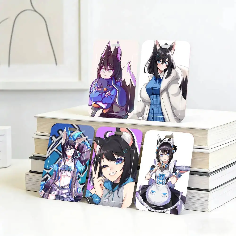 

Черные держатели для карт Eeiris Z-zuro Vtuber Anime с ремешком на шею для студенческих карт питания и удостоверений личности, для школы