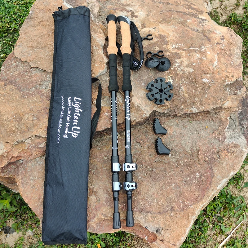 Aluminium Alloy Trekking Poles Ultralight Adjustable No slip Nordic Walking Sticks Adult Hiking Canes Telescopic Alpenstocks등산스틱