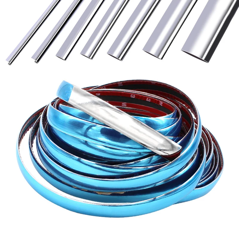 Moldura cromada exterior para coche, tira protectora de parachoques, embellecedor de puerta, adorno de estilo, adhesivo para faros, embellecedor de ventana, embellecedor exterior de coche