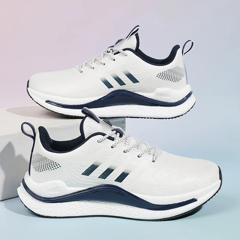 

Мужская спортивная обувь, дышащие мягкие модные повседневные сетчатые удобные уличные кроссовки на плоской подошве, модные мужские кроссовки 2025 года