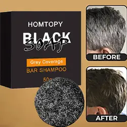 50g Hair Shampoo Soap Bamboo Charcoal Oil Control Shampoo To Hair Gray Canas Hair Dye Soap Soap Shampoo Dye Shampoo V0X7