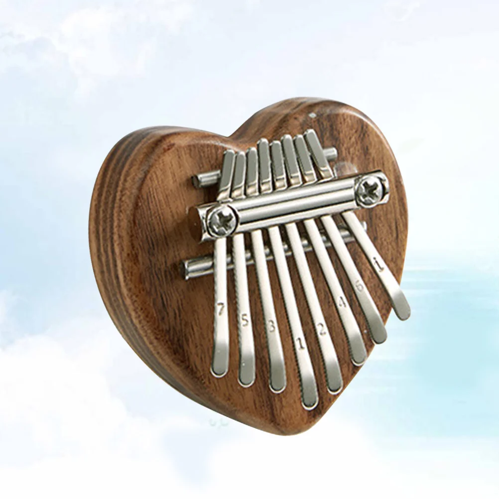 

Thumb Piano 8 Keys Acrylic Metal Adjustable Spring Smooth Surface Compact Heart Shape Diy Painting Educational For Kids