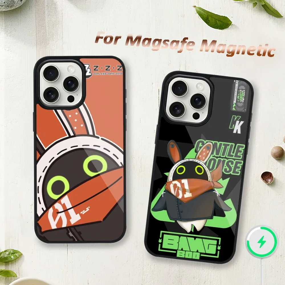 Zenless Zone Zero Bangboo Cute Phone Case For iphone 11 12 Plus Max 13 14 Mini Pro 15 Magsafe Magnetic Wireless Charging Shell