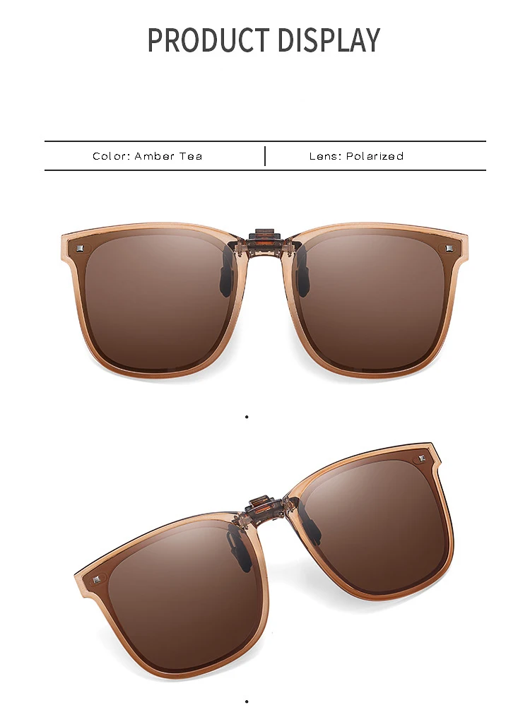 Faltbare tragbare Sonnenbrille clips polarisiert uv400 anti uva uvb übergroße quadratische hoch klappbare Sonnenbrille lentes de sol mujer – Detail 10