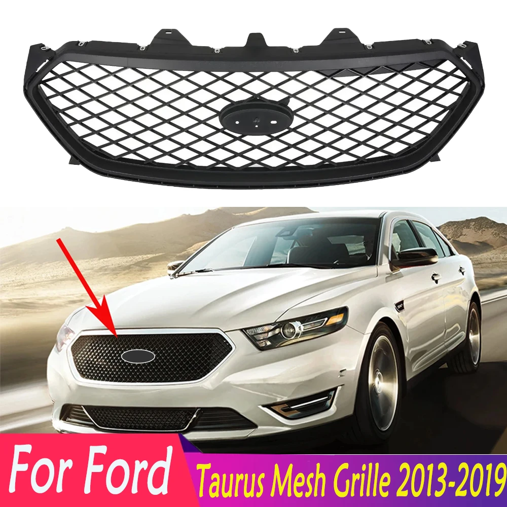 

For Ford Taurus 2013-2019 High Quality ABS Black Car Front Upper Bumper Mesh Grille Front Grills Bumper Body Kits