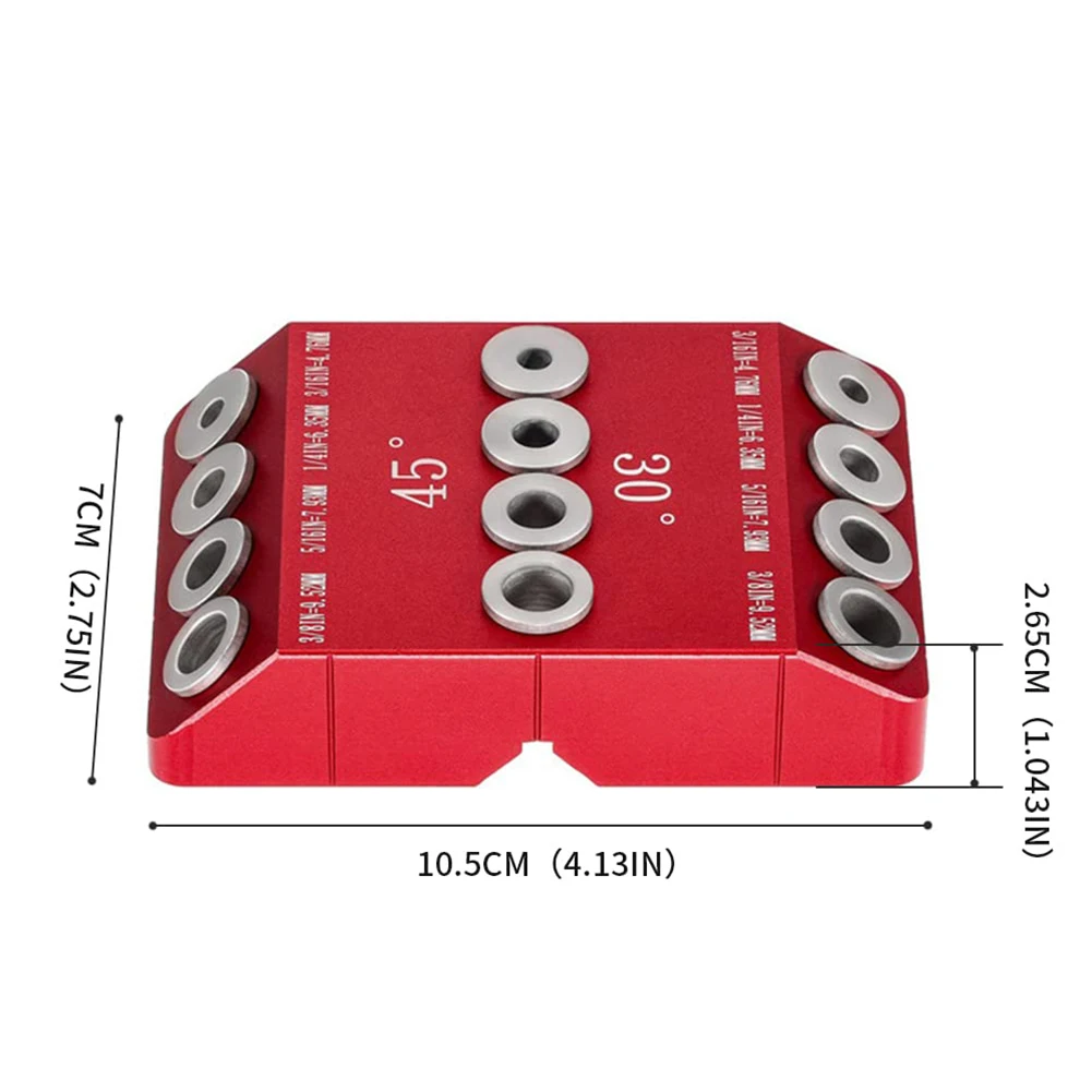 Imagem -06 - Guia de Broca Angular de 30 45 90 Graus para Furos Angulares Repos Gabarito de Broca de Tamanhos para Bloco de Modelo de Broca de Trilhos de Cabo