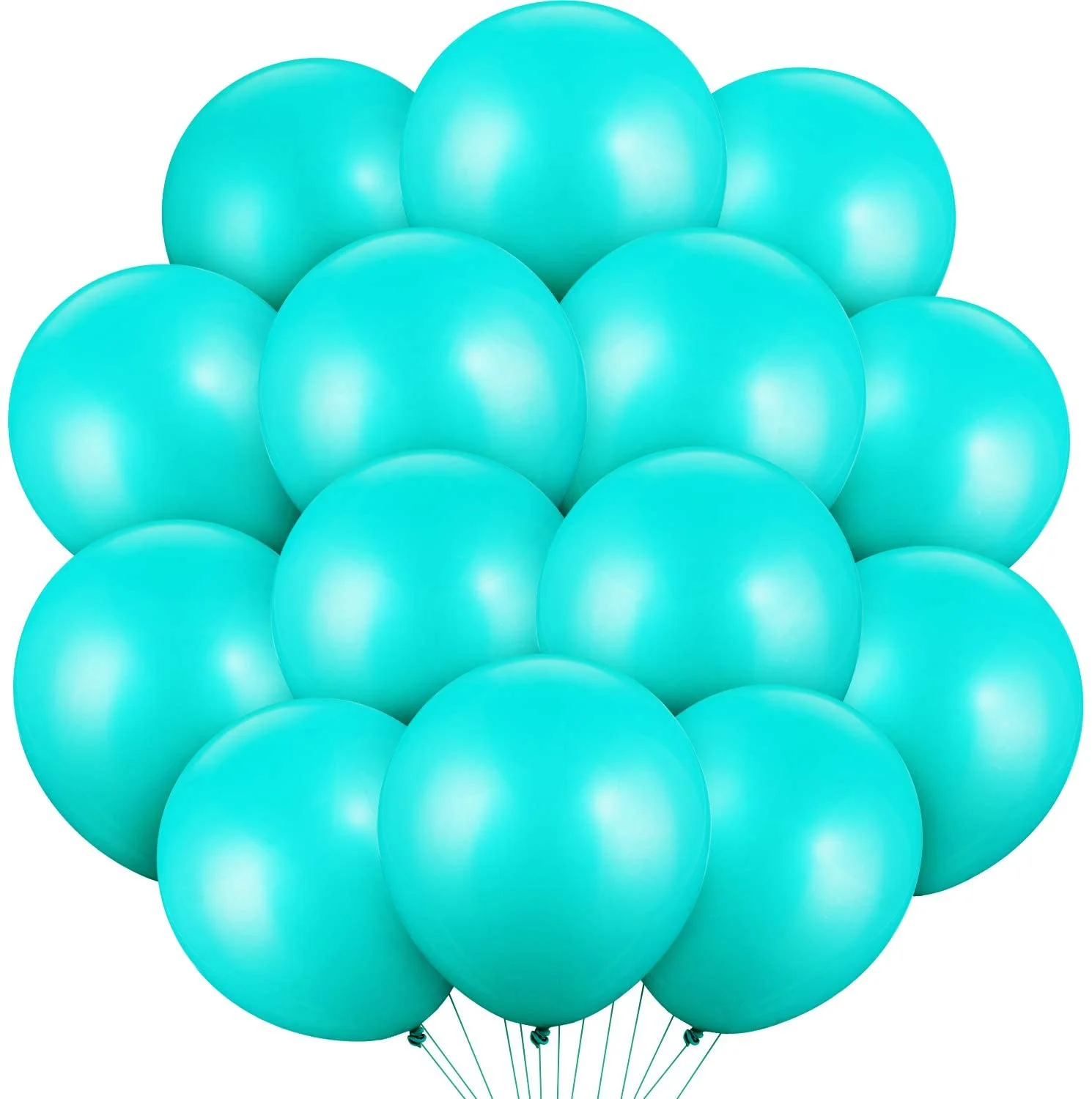 48 Pieces Latex Balloon Turquoise Teal Aqua Blue Balloons for Wedding Bridal Baby Shower Birthday Party Decorations Supplies