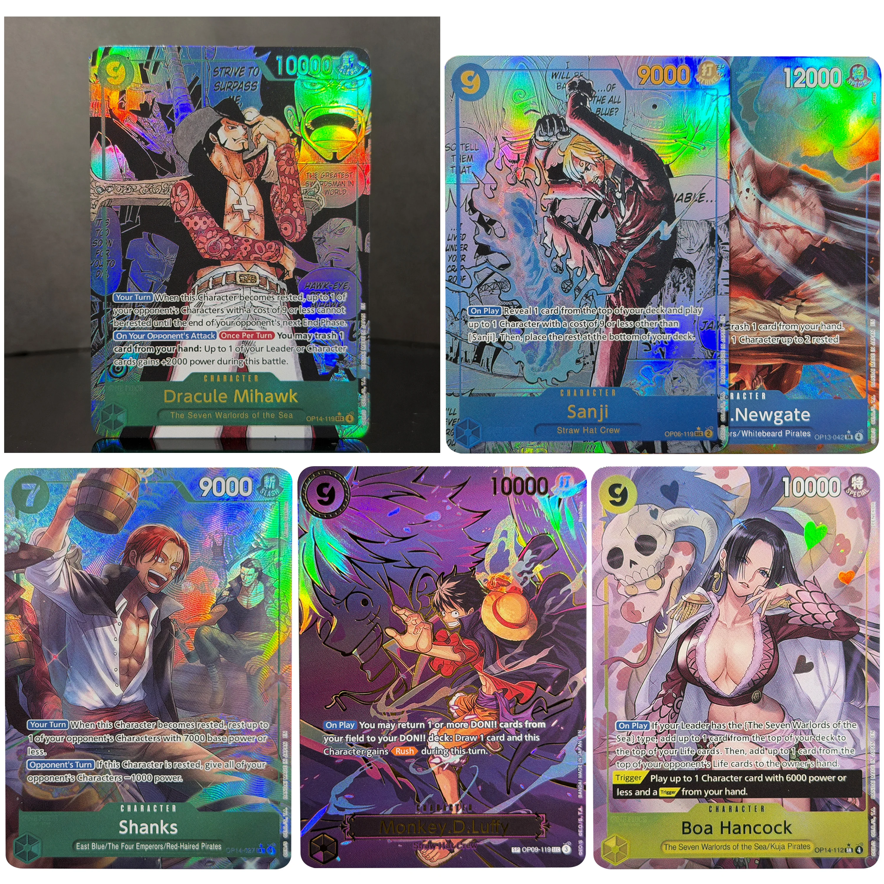 OPCG TCG Hardcore Staples OP14/OP09/OP10/OP12/OP13 Manga Rare Mihawk Sanji Boa Hancock SP SEC Seltene Karten Proxy-Sammlung Geschenk