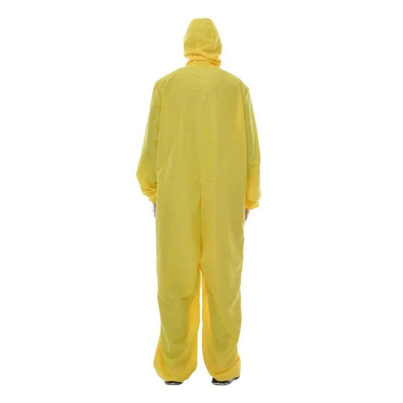 Men\'s Cheap Biohazard Costume Halloween with Goggles Yellow Breaking Bad Jumpsuit Carnival Easter Purim Fancy Dress