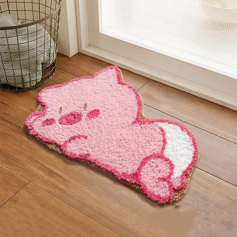 

Cartoon Cute Pig Carpets For Home Living Room Bedroom Decor Bedside Sofa Floor Mat Bathroom Doormat Soft Plush Non-Slip Area Rug