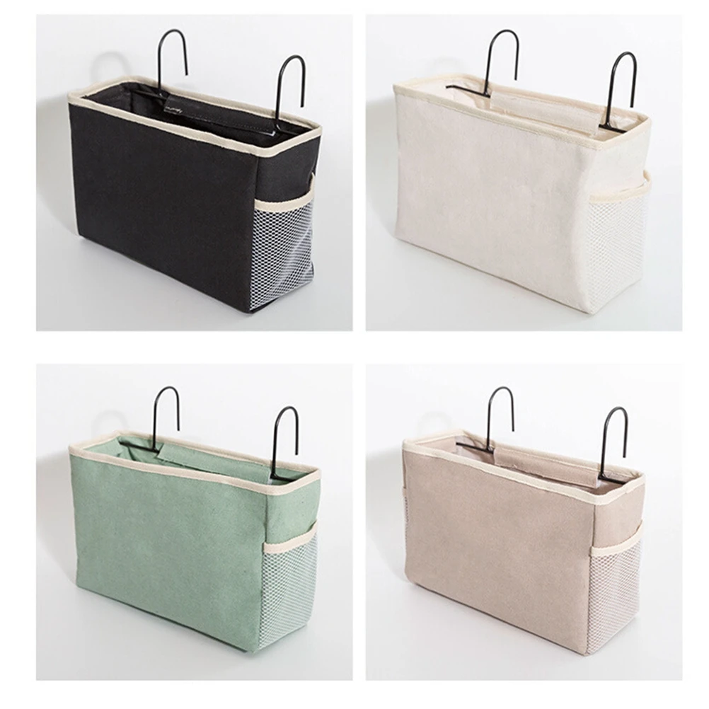 

Canvas Bedside Storage Bag Felt Fabric Hanging Organizer White Large Capacity Dorm Room Car Hospital Shoe Rack Storage
