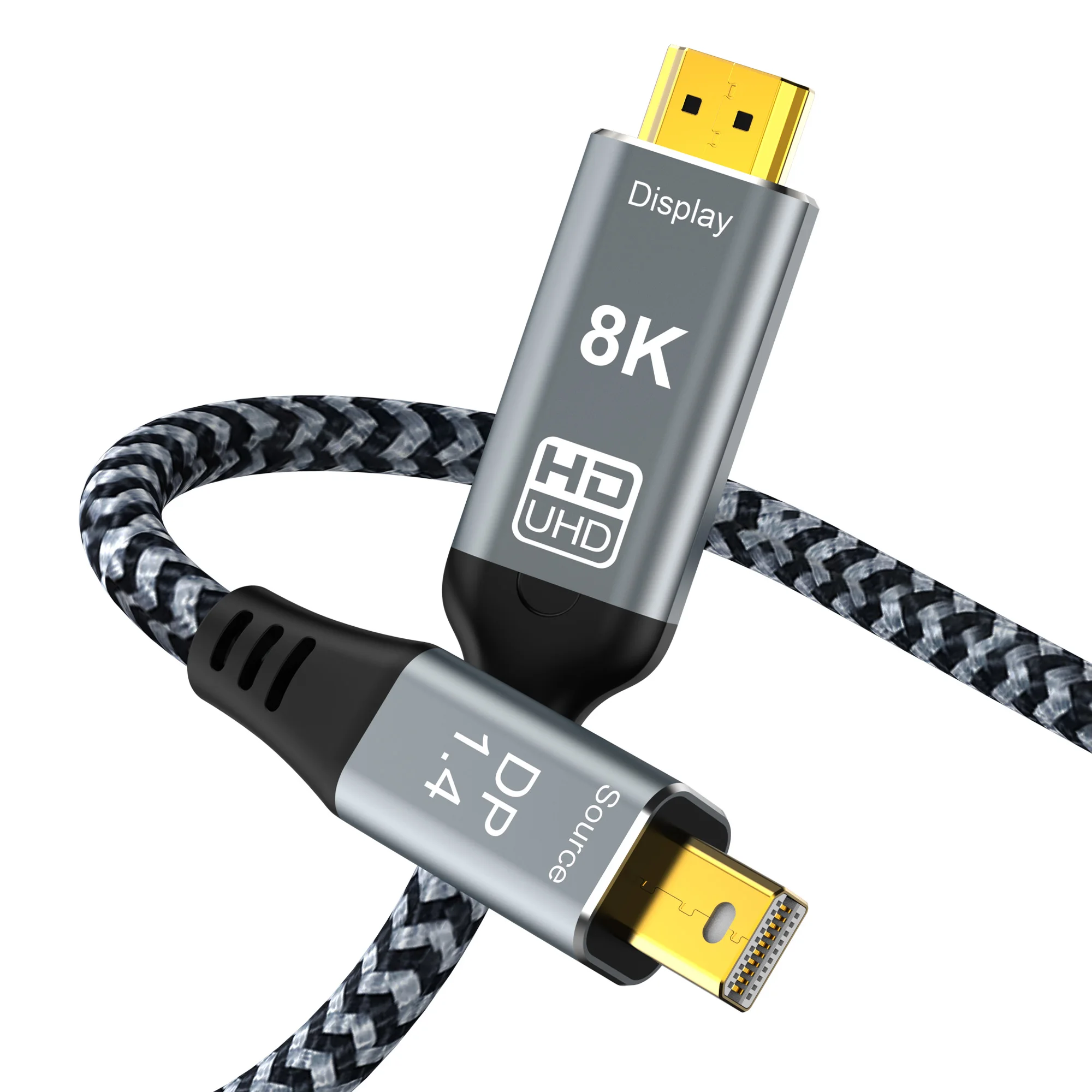 

CABLEDECONN Mini DisplayPort to HDMI 2.1 8K@60Hz 4K@144Hz 2K@240Hz,HDR, FreeSync, VRR, Dolby Vision (2M)