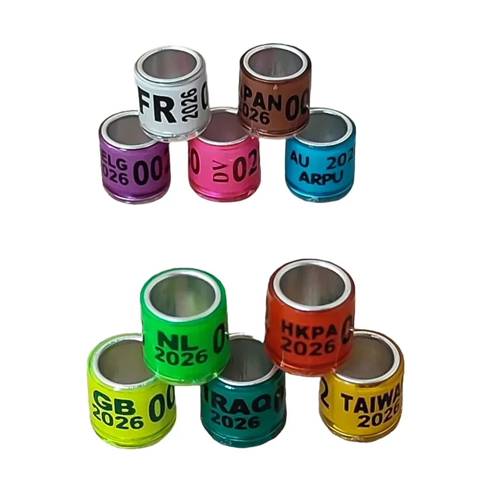 10-50 Uds 2026 anillos multicolores para piernas de pájaros 8x11mm anillo para pies de palomas numeradas loros bandas de identificación para adiestramiento al aire libre