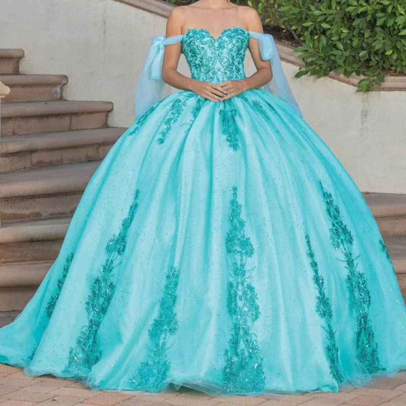 

Mexican Princess Girl Birthday Party Dress Off Shoulder Applique Prom vestidos de fiesta vestidos de 15 años quinceañeras 2024